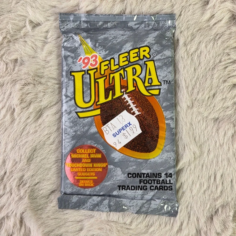 Lot of 5 Vintage 1993 Fleer Ultra Football Trading Card Packs Sealed Irvin